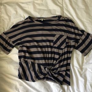 Lucky brand Striped navy and gray T-shirt